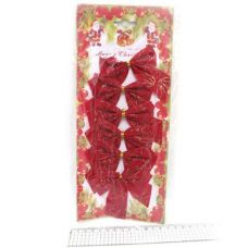 Бантик новорічний 8см. 6шт. на лист. Ціна за 6шт. 7339