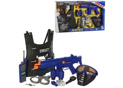 Набір зброї в кор. на бат. автомат. жилет. маска. рація. звук. світло 66*38*6см. 34290 (18)