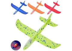 Літак-планер в куль. на бат. пінопластовий світло 29*11*3см. 4кол. 22-1 (200)