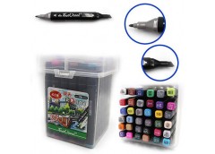 Набір 2-х сторон. скетч-маркерів 36кол. в пластиковому боксі 