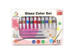 Фарби для скла і кераміки 12кол. 12мл. пензлики Dozen DSCN0681 (1)