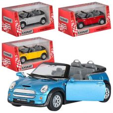 Машина Kinsmar Mini Cooper S Convertible откр. двері, рез. кол. 16*7*8см. KT 5089 W (24)