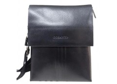 Сумка чоловіча шкіряна чорна 21*26см 88816-3