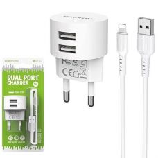 Зарядне BOROFONE single port USB кабель (USB-Lightning) BA23A (1)