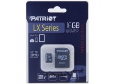 Карта пам'яті Patriot LX Series microSDHC (UHS-1) 16GB class 10, adapter SD,  PS...