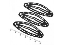 Хлопалка метал овальна чорна з узором A1633-15-50 1(10)