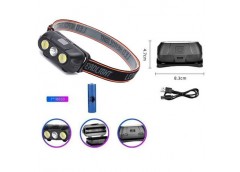 Ліхтарик на голову в кор. акум. 1шт. 18650. Type-C. KX-215-LED+2COB (1)