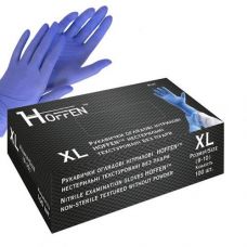 Рукавиці Медичні сині нітрилові Hoffen blue XL (50/500)