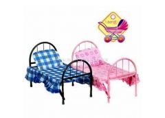 Ліжко для ляльки в кор. метал. подушка 74*26*4см. мікс. вид. 9342/WS 2772 (12)
