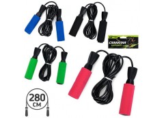 Скакалка 306см. гумова. ручки-EVA з підшипником 14*21*3см. в куль. 4кол. MS 0186-2 (100)