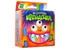 Крейда кольорова мала Крейдочка 21кол  КRD-03-01U Danko toys (24)