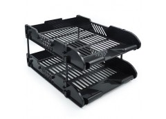 Лоток горизонтальн. 2 відділення, чорний DSCN3088-2-BK