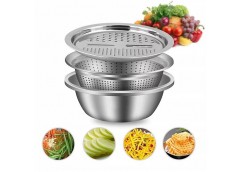 Набір 3в1 миска, друшляк, тертка 3/4л нерж.  R93815 (40)