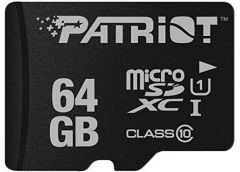 Карта пам'яті Patriot LX Series microSDHC (UHS-1) 64GB class 10, adapter SD,  PS...
