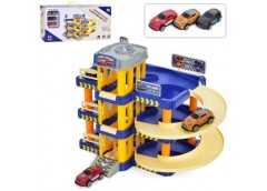 Гараж в кор. 3-х поверховий. машинки 3шт. ліфт 53*28*10см. 9816 (12)