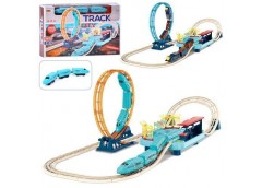 Залізниця в кор. акум. USB. 50дет. довжина колії 148см. локомотив. вагони 2шт. 5...