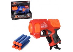 Пістолет в кор. м'які кулі 3шт. м'які кулі-присоски 3шт. 19*18*5см. 2кол. JLX7233 (36)