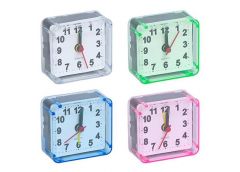 Будильник квадратни малий 6*6*3см. мікс. кол. 2046 (200)