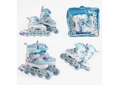 Ролики розcувні S(29-33) алюм. рама. в сумці бірюзові 802-5 (1)