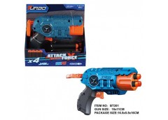 Пістолет в кор. м'які кулі 4шт. механічний барабан 15*11см. BT301 (18)