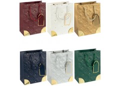 Пакет подарунковий паперовий 26*32*12см. із тисненням і золотим декором HL-1901/...