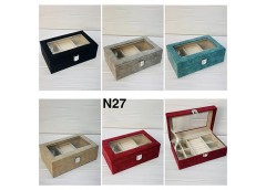 Шкатулка велюр з прозорою кришкою №27