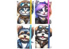 Блокнот А6 80арк. клітинка, резінка БК003/30/31/32/33 (10) Мандарін