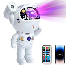 Нічник проектор в кор. акум. "Космонавт-3" пульт. USB. Bluetooth. зоряне небо 20см. 1863-70 (30)