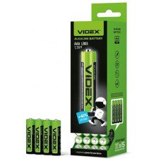 Бат. R3 сп. Videx лужна Alkaline 1.5V (4/60/720)