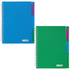 Блокнот B5 100арк 3 розділювача BRIGHT кліт. на пруж.  BUROMAX  BM.24365912-02/04/26