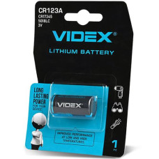 Бат. CR123A(5018LC)  бл. Videx літієва 1шт на бліст. 3V (1/20)