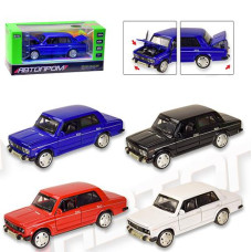 Машинка в кор. метал. на бат. інерц. "Автопром Lada 2106" звук. світло 15*7*7см. 4кол. 7642 (2/36)