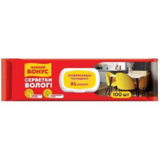 Серветка волога 100шт. "Файний Бонус" з клапаном універсальні господар прибирання 70431 (9)