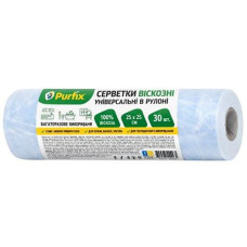 Серветка для прибирання віскоза 30шт. універсальна. в рулоні "Purfix" 92285 (1/96)