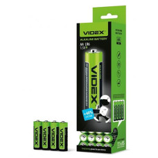 Бат. R6 сп. Videx лужна Alkaline 1.5V (4/60/720)