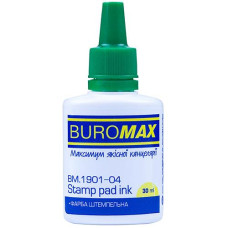 Фарба штемпельна Buromax 30мл зелена BM.1901-04