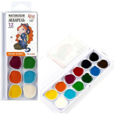 Набір акварельних фарб ROSA Kids 12 кол Cats with Girl 301204