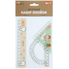 Набір лінійок YES 15см. 3 предмета "Miffy" 370726 (50)