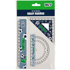Набір лінійок YES 15см. 3 предмета "Football" 370709 (50)