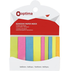 Закладка з клейким шаром паперові неонові 12*45 + 5*45мм Optima 270шт. O25518 (120)