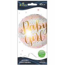 Кулька фольгована "Party baby girl" з кругами 45см. Pelican 835220 (10)