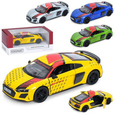 Машинка в кор. метал. "KINSMART Audi R8 Coupe" інерц. гум. колеса 4кол. KT5422WF (24)