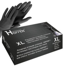 Рукавиці Медичні нітрилові чорні Hoffen black XL 3,5гр (50/500)