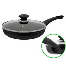 Сковорода "Non-Stick Zauberg" скляна кришка 24см. глибока. чорна FPN-241 D ІНТР (12)