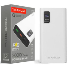 Акумулятор Повербанк 20000mAh "Titanum" TPB-727S-W/B 22.5W QC+PD