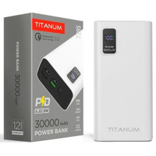 Акумулятор Повербанк 30000mAh "Titanum" TPB-728S-B/W 22.5W QC+PD