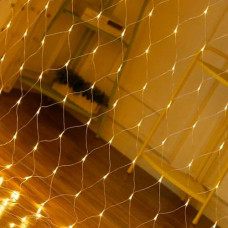 Гірлянда штора-сітка 120LED 1,5*1,5м. прозорий дріт, теплий білий колір. RV-31 G (100)