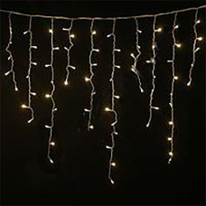 Гірлянда штора 120LED 3,0*0,7м, прозорий дріт. теплий білий колір. з перехідником RV-48 (100)