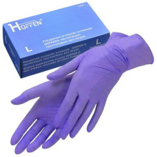 Рукавиці Медичні нітрилові фіолетові Hoffen violet L 3,6гр (50/500)