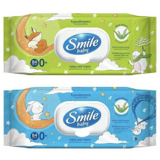 Серветка волога  84шт. "Smile Baby" з клапаном в асорт. 46863 (12)